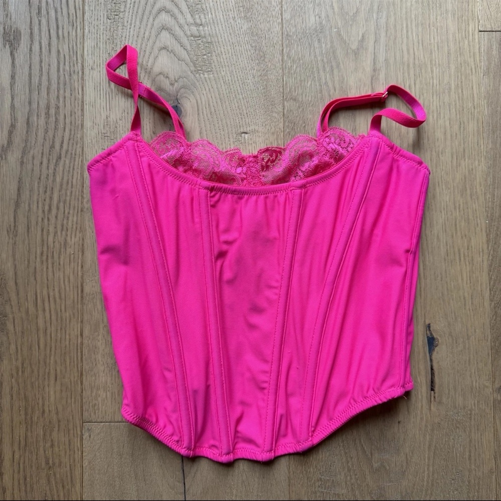 Urban Outfitters Out From Under Modern Love Pink Corset Bralette Y2K Size Small